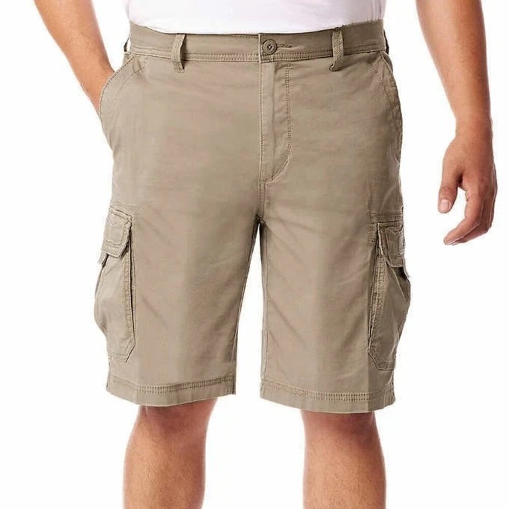 NEW Unionbay Men's Size 38 Cargo Shorts Tan Cotton Spandex Blend